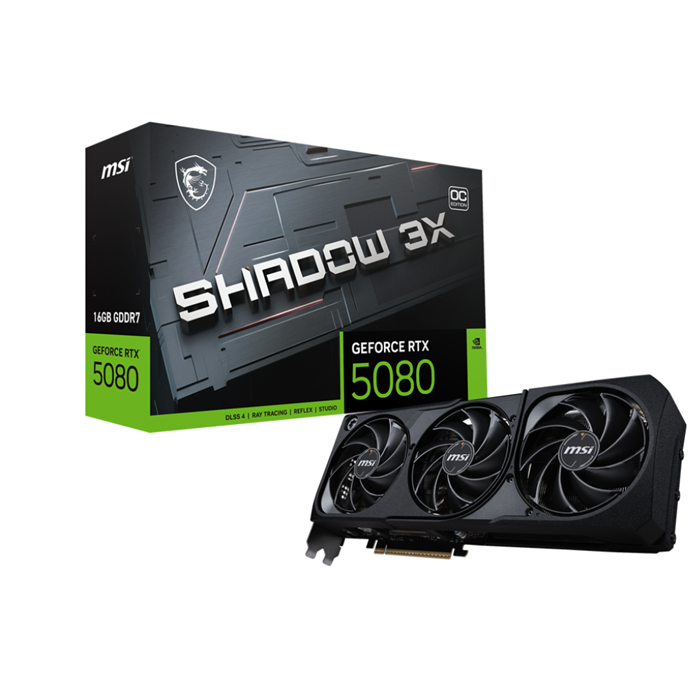 کارت گرافیک ام اس آی مدل GeForce RTX 5080 SHADOW 3X OC 16GB